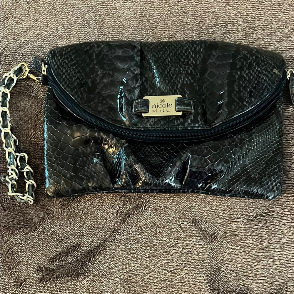 Nicole Miller Dark Blue Evening Purse 2 Compartments